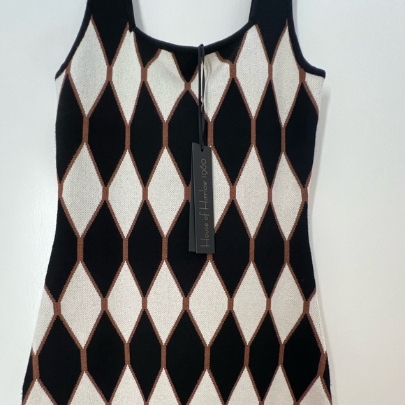 NWT HOUSE OF HARLOW 1960 knit midi dress. Diamond pattern. Very Pretty . Sz S. - Picture 7 of 11